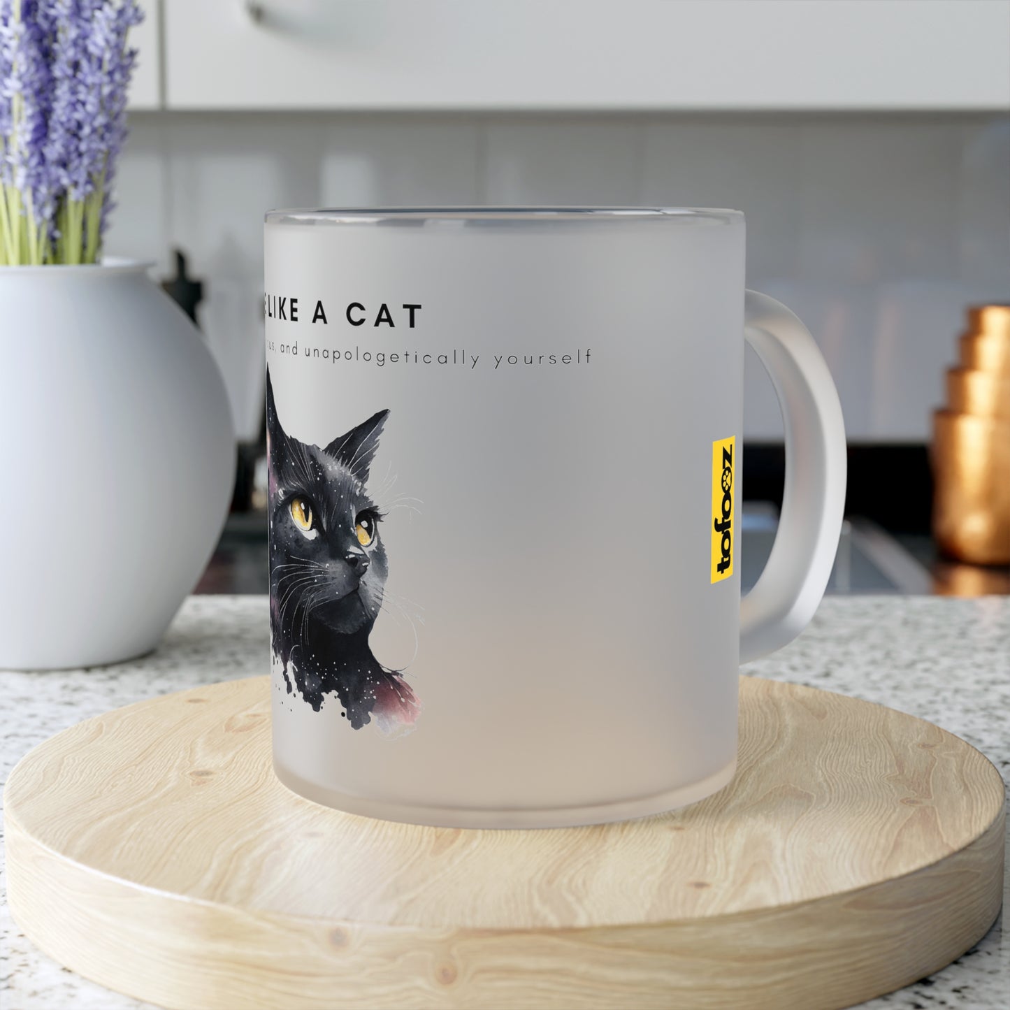 Be Like A Cat - Frosted Glass Mug, 325ml