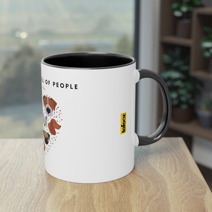 In A World Full Of People Dog Two-Tone Coffee Mug, 325ml - White