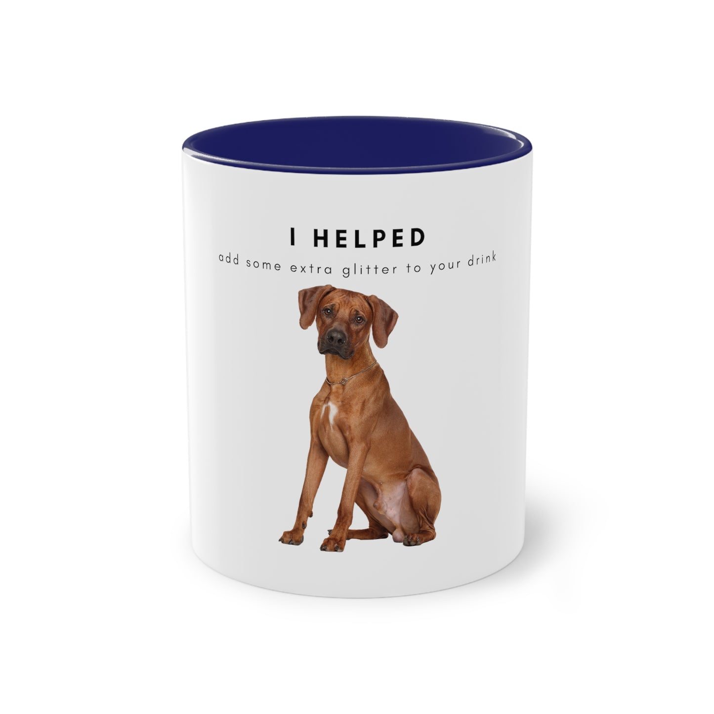 I Helped Add Glitter Ridgeback Sitting Two-Tone Coffee Mug, 325ml - White