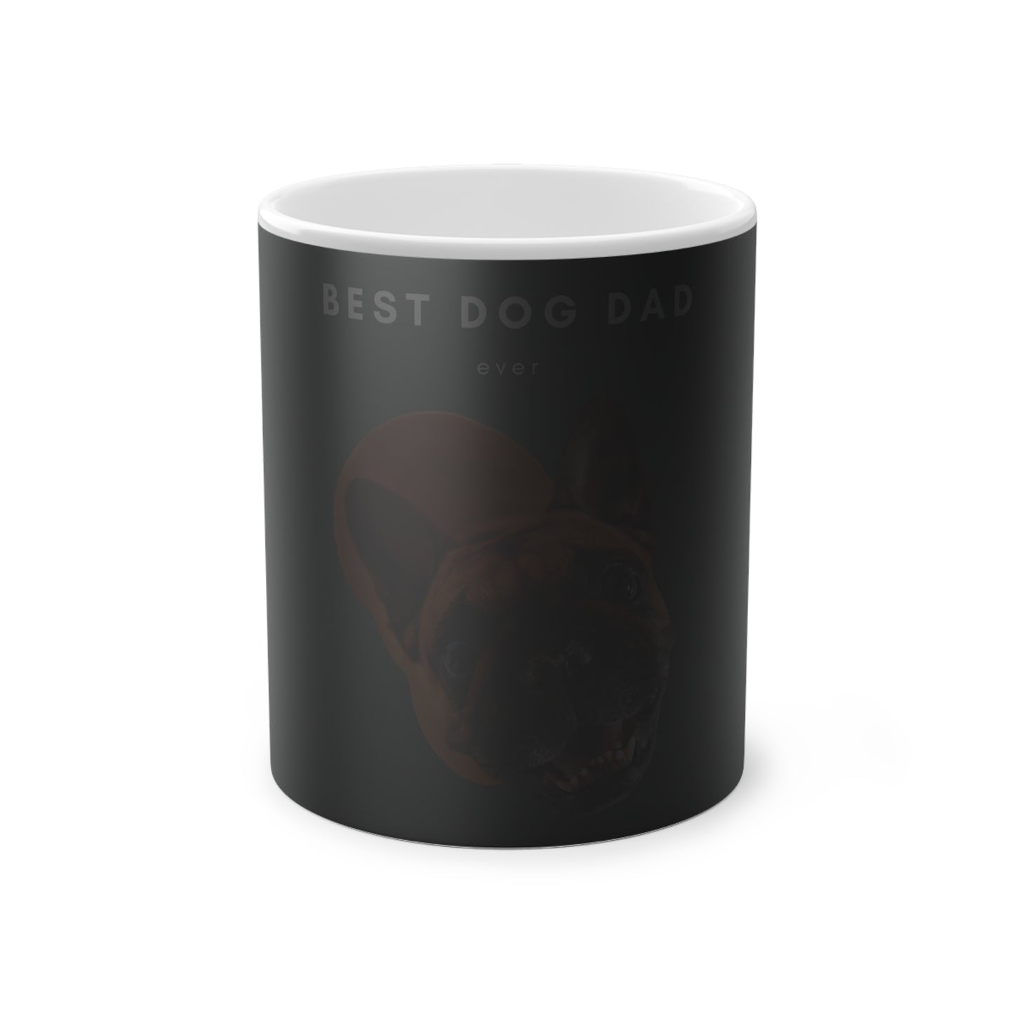 Best Dog Dad Ever Brown French Bulldog Magic Mug, 325ml - Grey