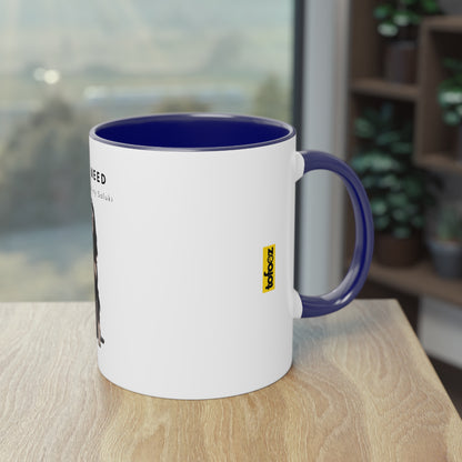 All I Need Is Coffee And My Saluki Two-Tone Coffee Mug, 325ml - White