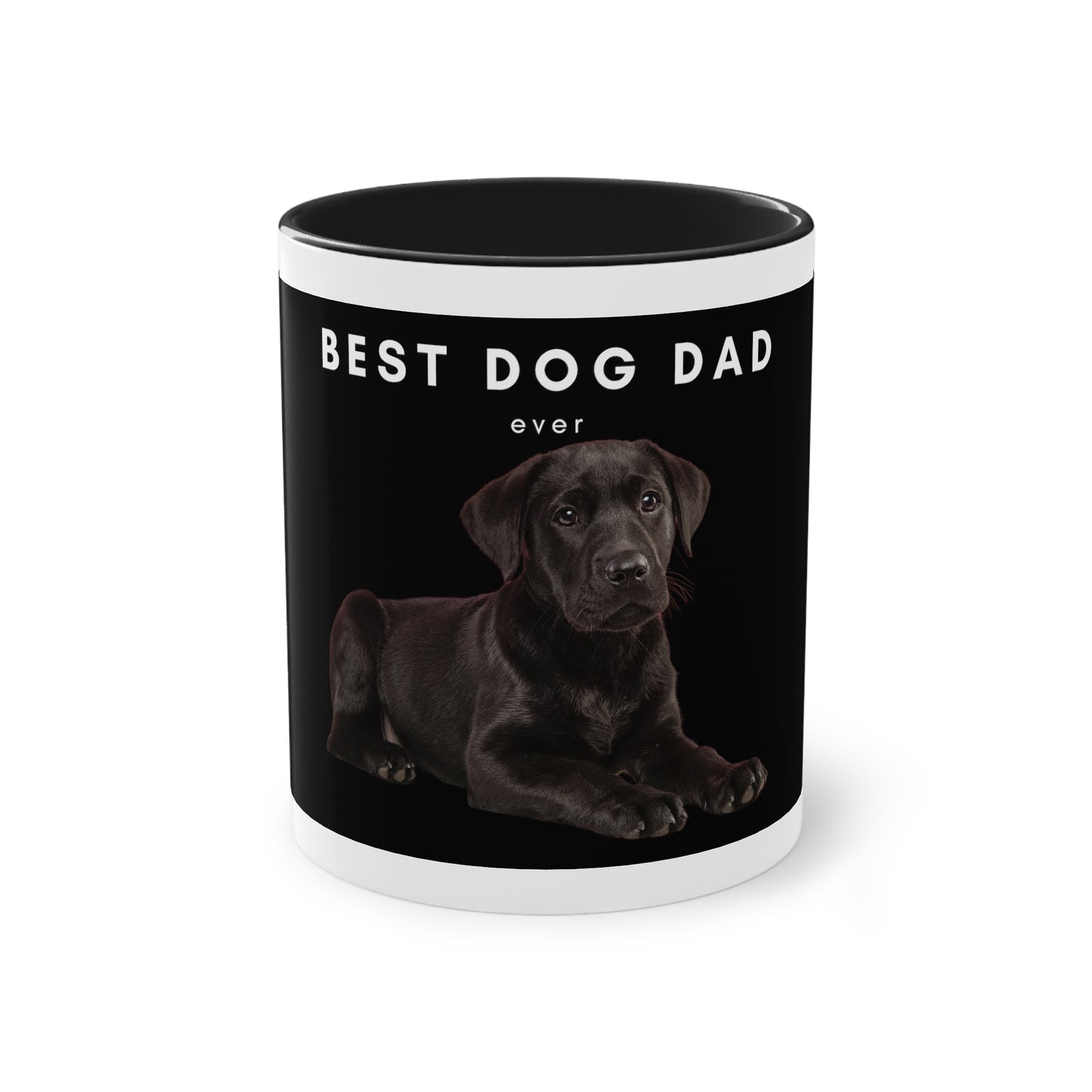 Best Dog Dad Black Lab Two-Tone Coffee Mug, 325ml - Black