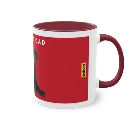 Best Dog Dad Black Lab Two-Tone Coffee Mug, 325ml - Red