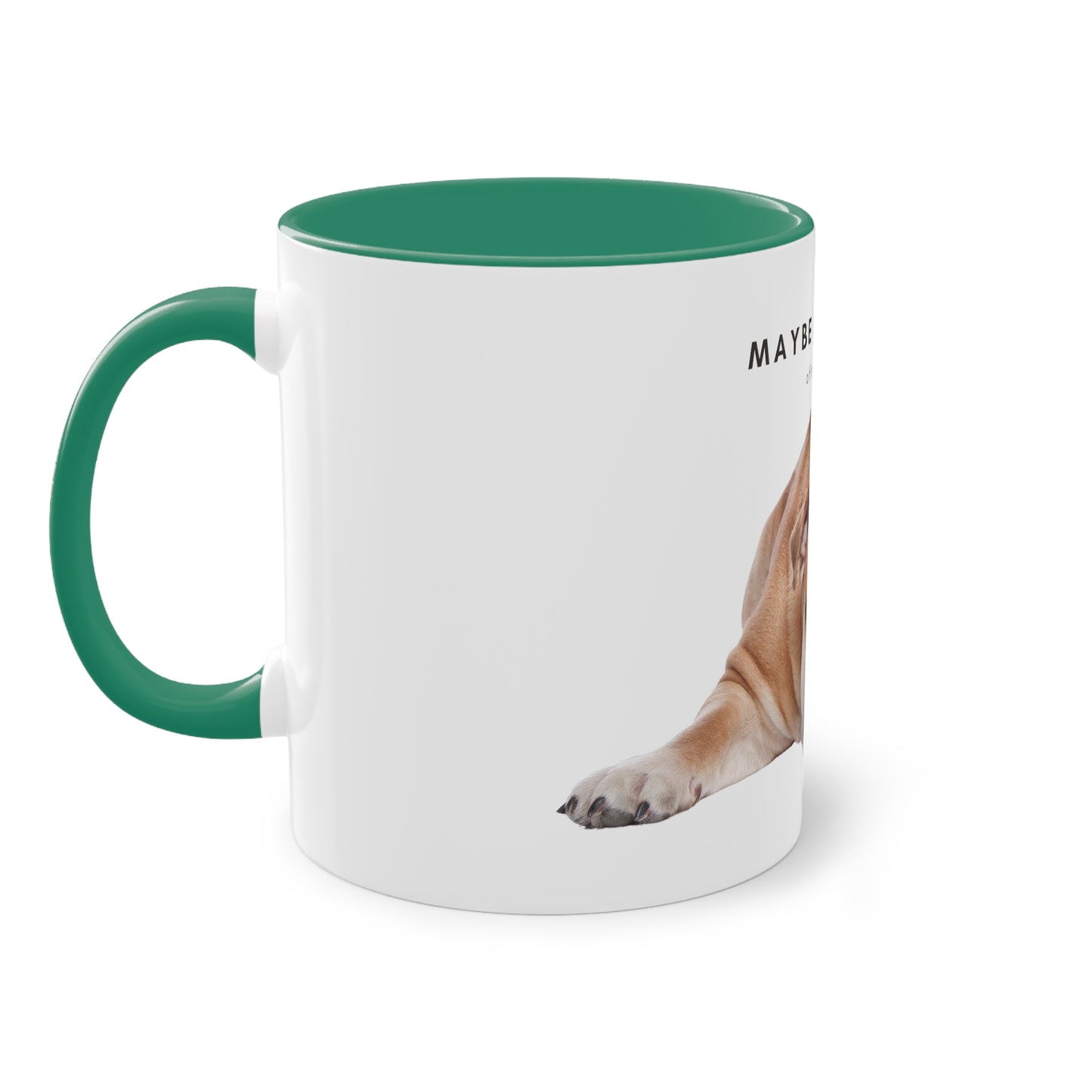 Maybe After Coffee Bulldog Two-Tone Coffee Mug, 325ml - White