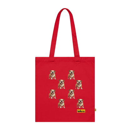 English Bulldog Print Organic Cotton Tote Bag