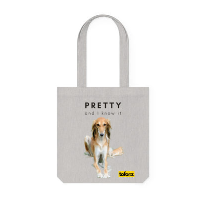 Pretty And I Know It Borzoi Woven Tote Bag