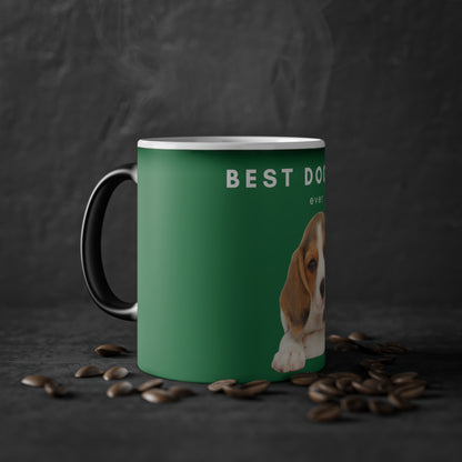 Best Dog Dad Beagle Magic Mug, 325ml - Green