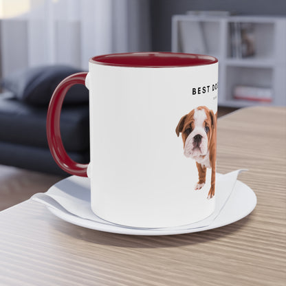 Best Dog Dad Ever English Bulldog Two-Tone Coffee Mug, 325ml - White