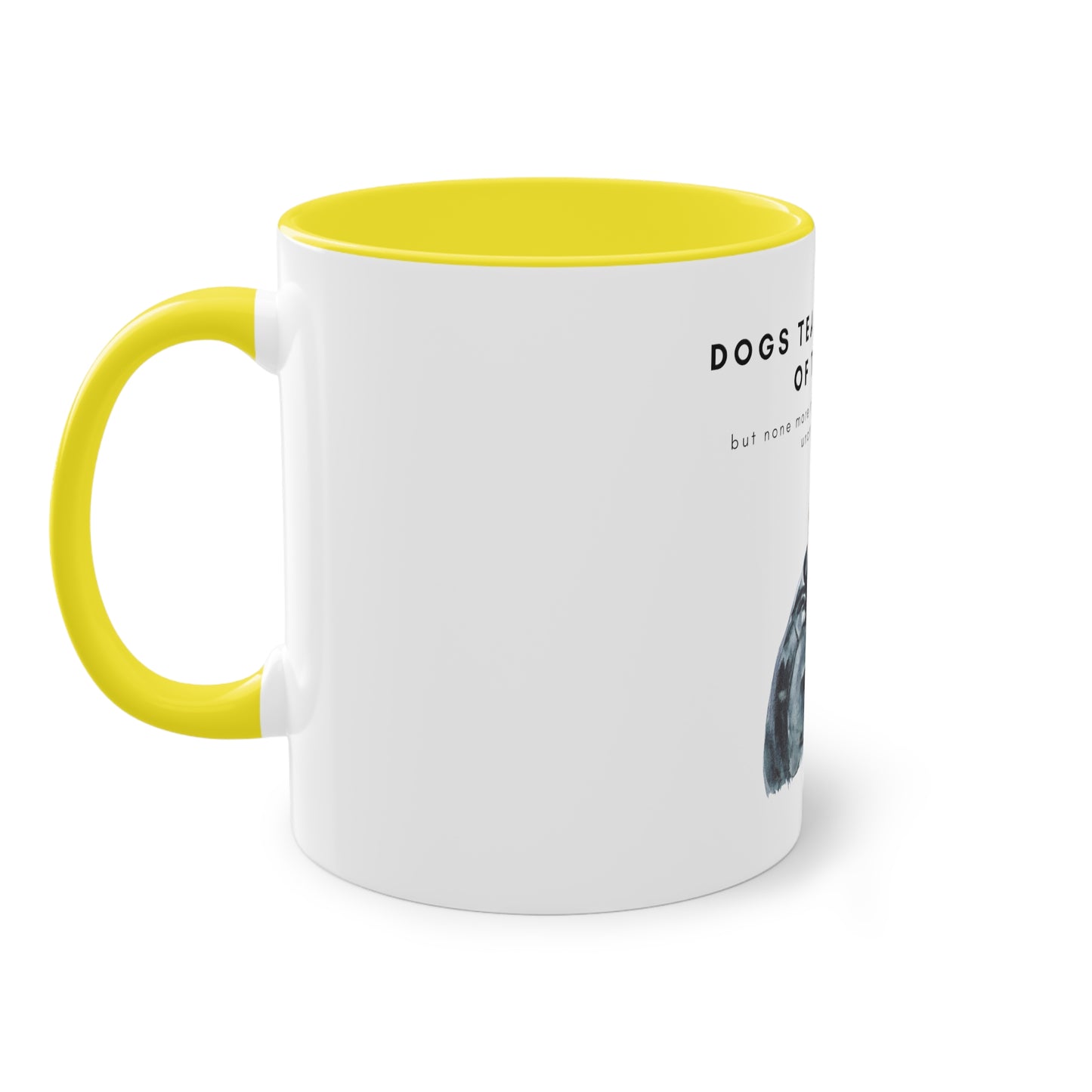 Dogs Teach Us Two-Tone Coffee Mug, 325ml - White