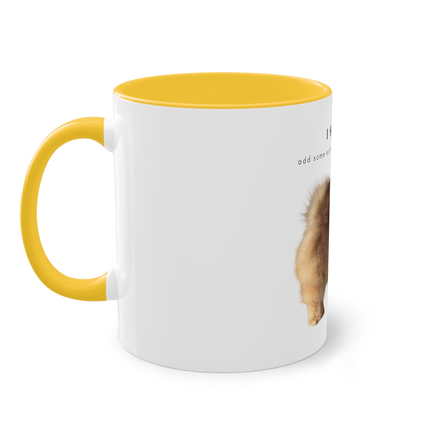 I Helped Add Glitter Tan Pomeranian Two-Tone Coffee Mug, 325ml - White