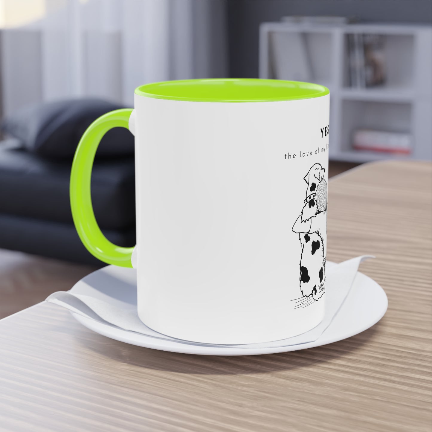 Yes Love Of My Life Dog Two-Tone Coffee Mug, 325ml - White