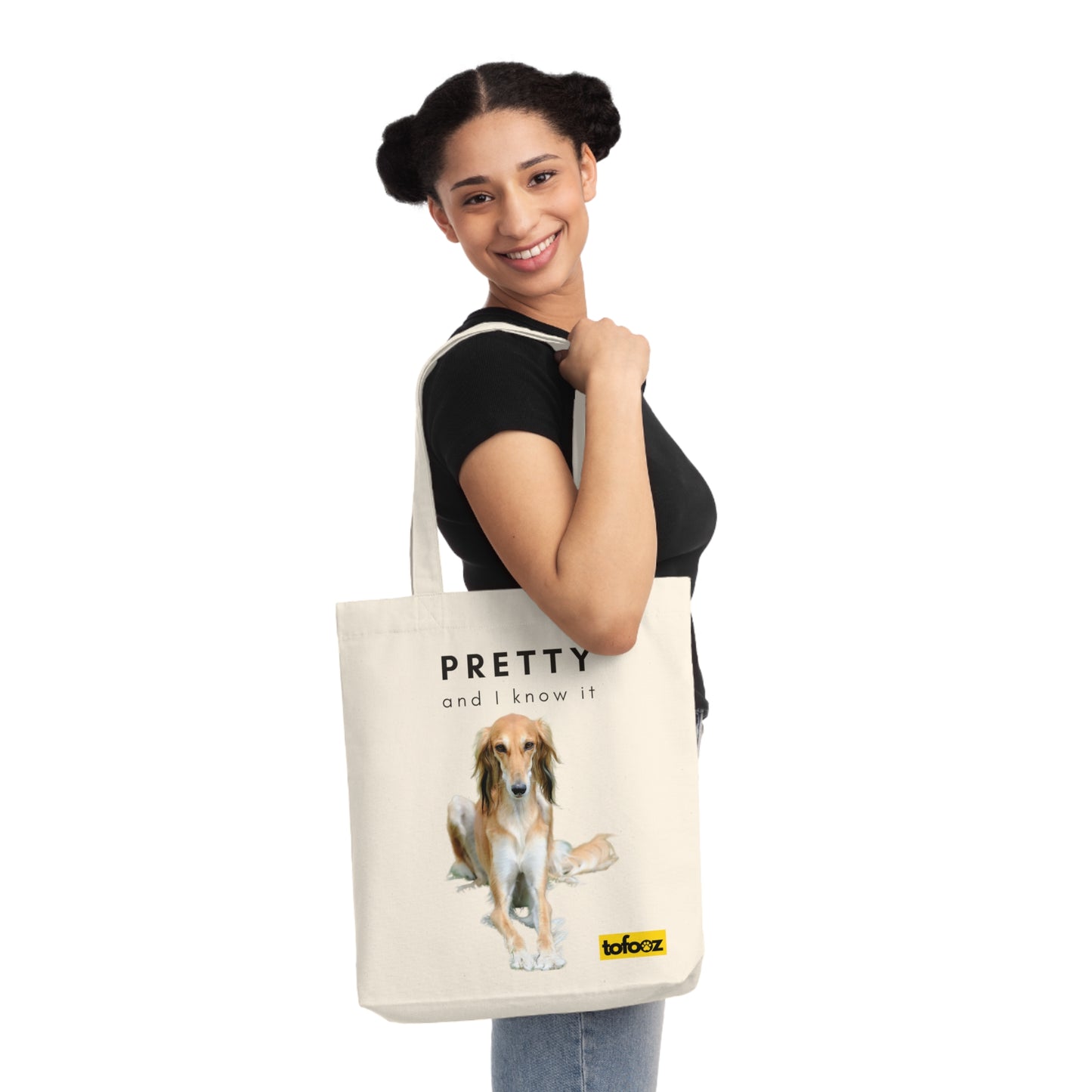 Pretty And I Know It Borzoi Woven Tote Bag