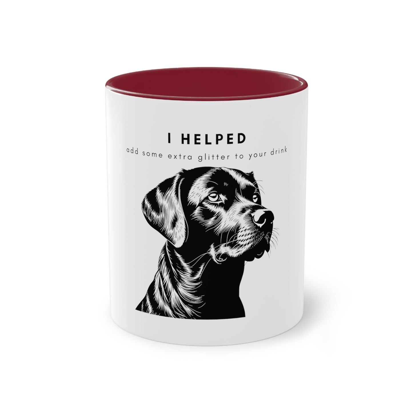 I Helped Add Glitter Labrador Graphic Two-Tone Coffee Mug, 325ml - White