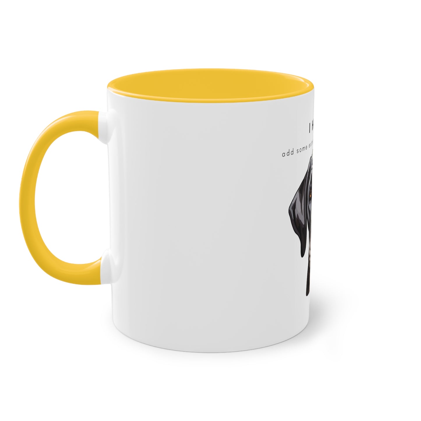 I Helped Add Glitter Great Dane Tongue Out Two-Tone Coffee Mug, 325ml - White