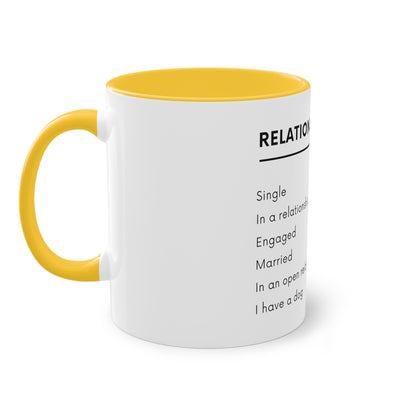 Relationship Status, I Have A Dog Two-Tone Coffee Mug, 325ml - White