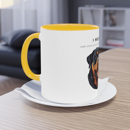 I Helped Add Glitter Rottweiler Two-Tone Coffee Mug, 325ml - White