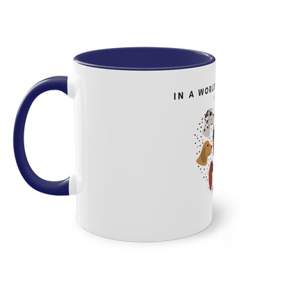 In A World Full Of People Dog Two-Tone Coffee Mug, 325ml - White