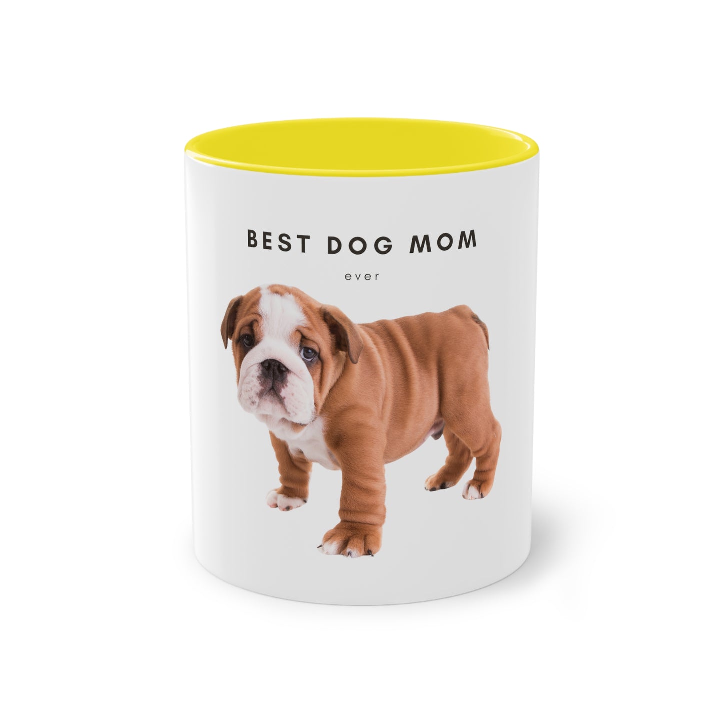 Best Dog Mom Ever English Bulldog Two-Tone Coffee Mug, 325ml - White