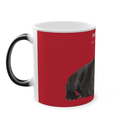 Peekaboo Sit In Your Lap Black French Bulldog Puppy Magic Mug, 325ml - Red