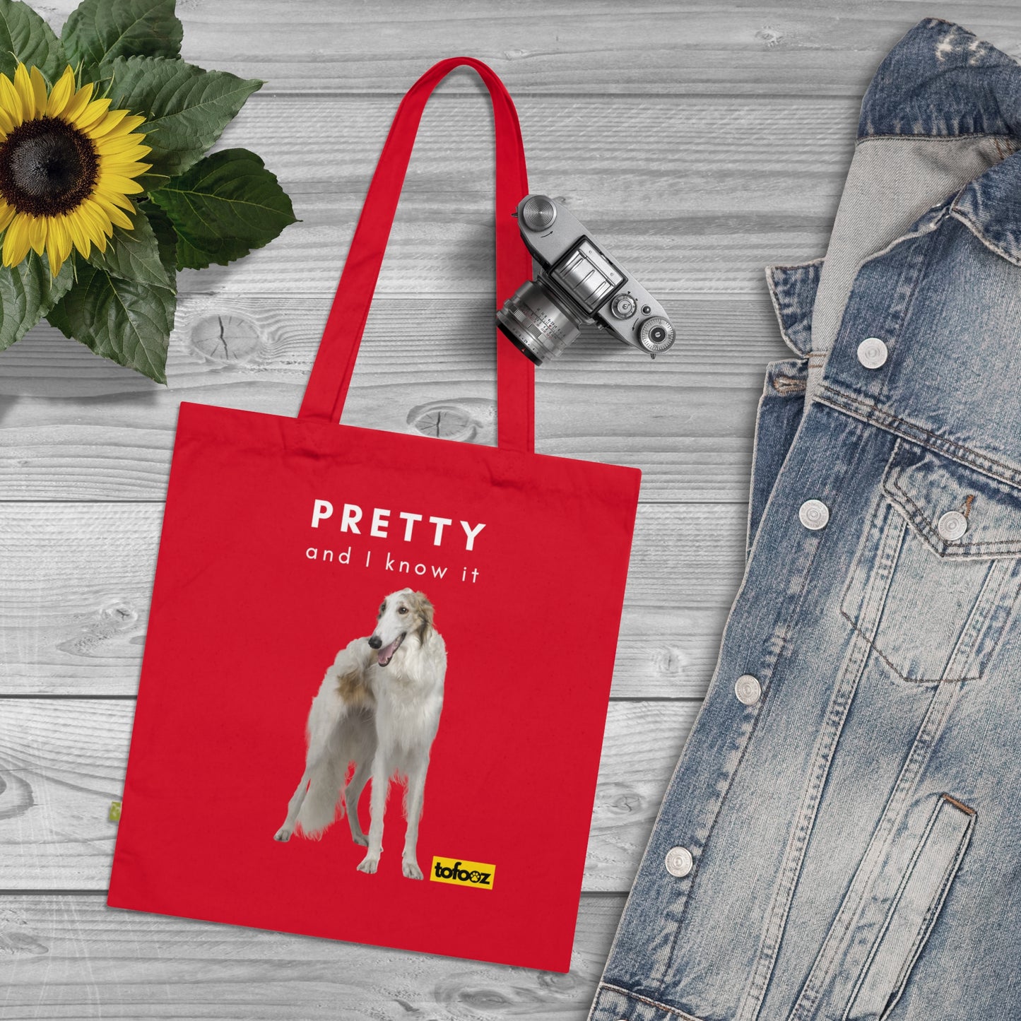 Pretty And I Know It Borzoi Organic Cotton Tote Bag