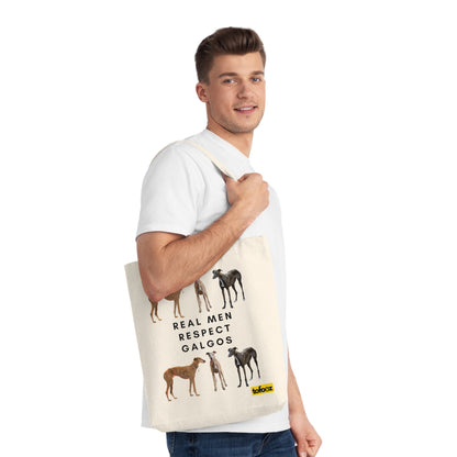 Real Men Respect Galgos Mixed Print Woven Tote Bag