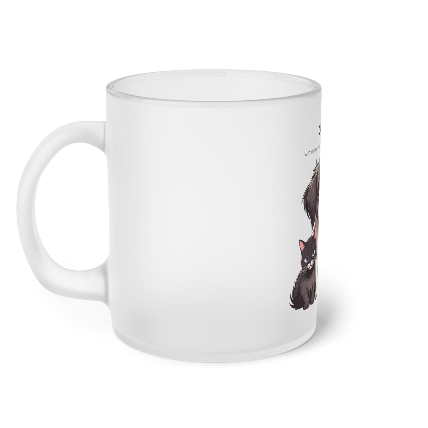 Guess Whose Hair Cats and Dog - Frosted Glass Mug, 325ml