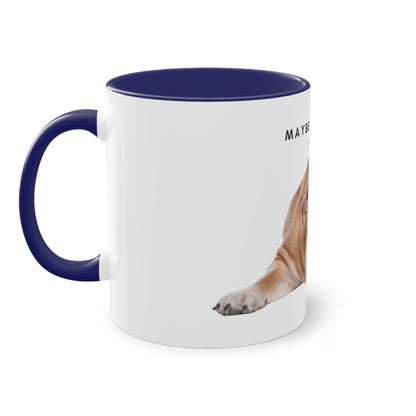 Maybe After Coffee Bulldog Two-Tone Coffee Mug, 325ml - White