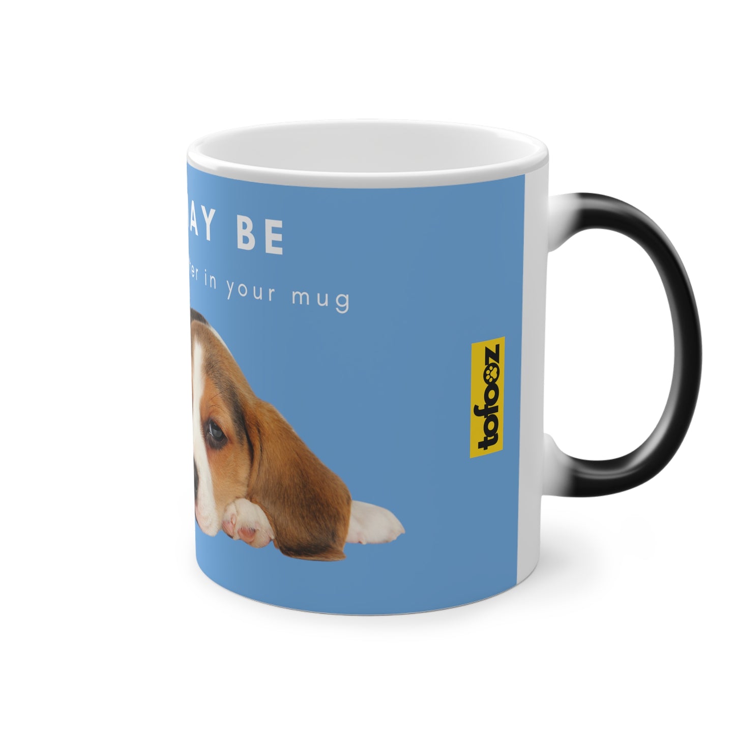 There May Be A Little Beagle Glitter Magic Mug, 325ml - Light Blue