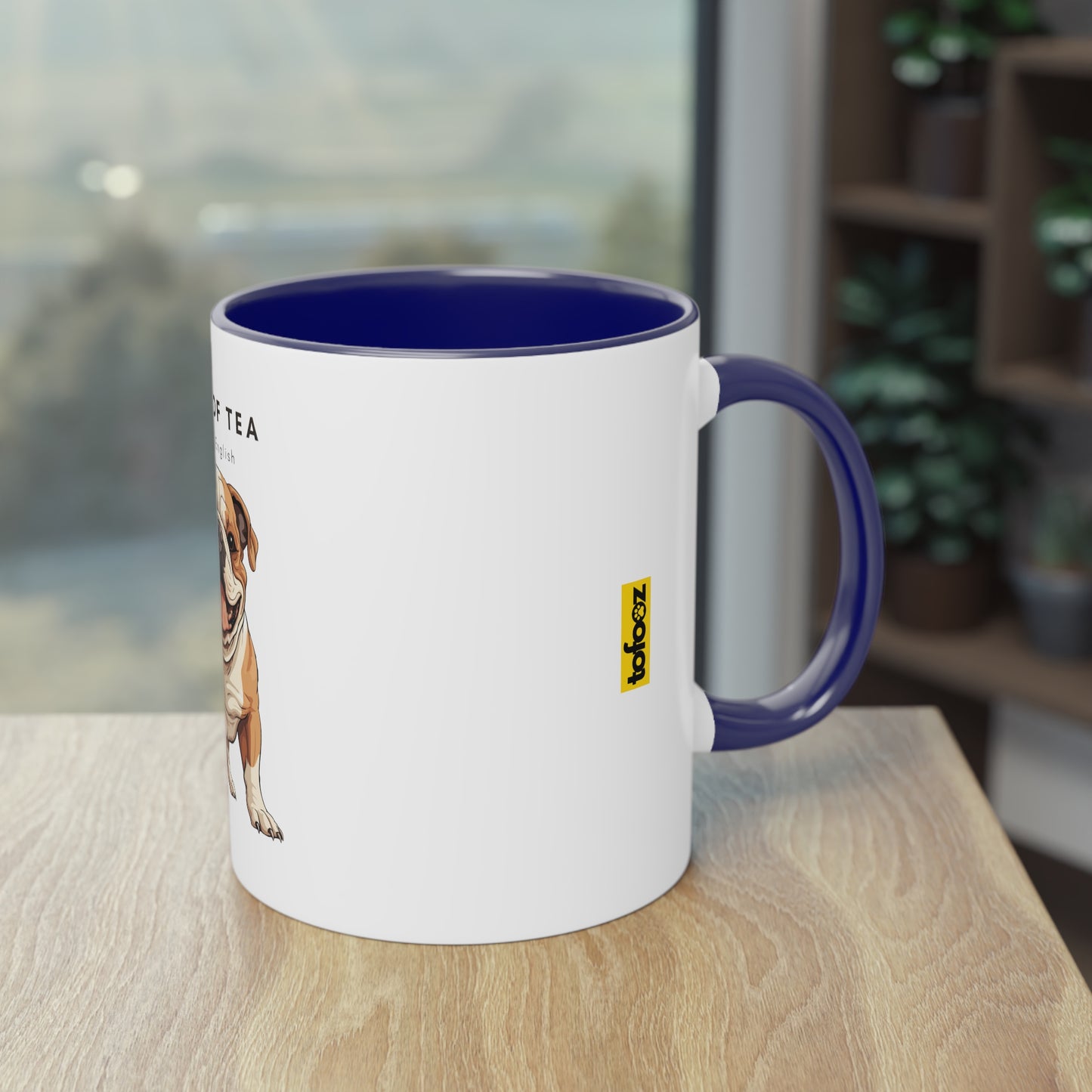 Spot Of Tea For The English Bulldog Two-Tone Coffee Mug, 325ml - White