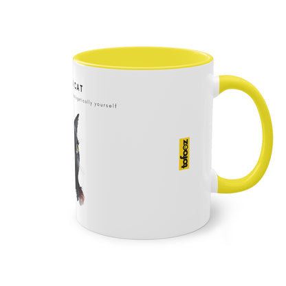 Be Like A Cat Two-Tone Coffee Mug, 325ml - White