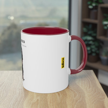 All I Need Is Coffee And My Saluki Two-Tone Coffee Mug, 325ml - White