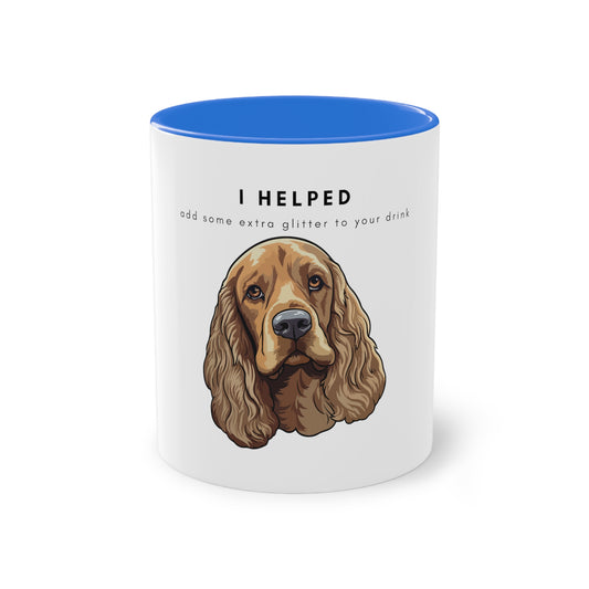 I Helped Add Glitter American Cocker Spaniel Two-Tone Coffee Mug, 325ml - White