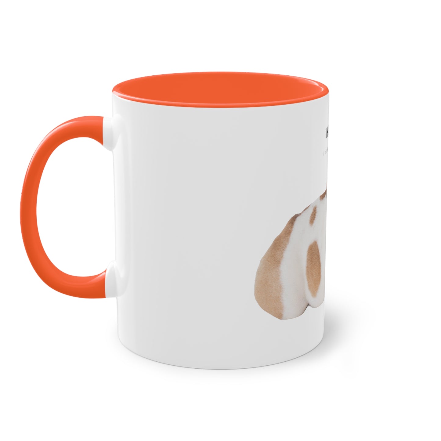 Hurry I Need Caffeine English Bulldog Two-Tone Coffee Mug, 325ml - White