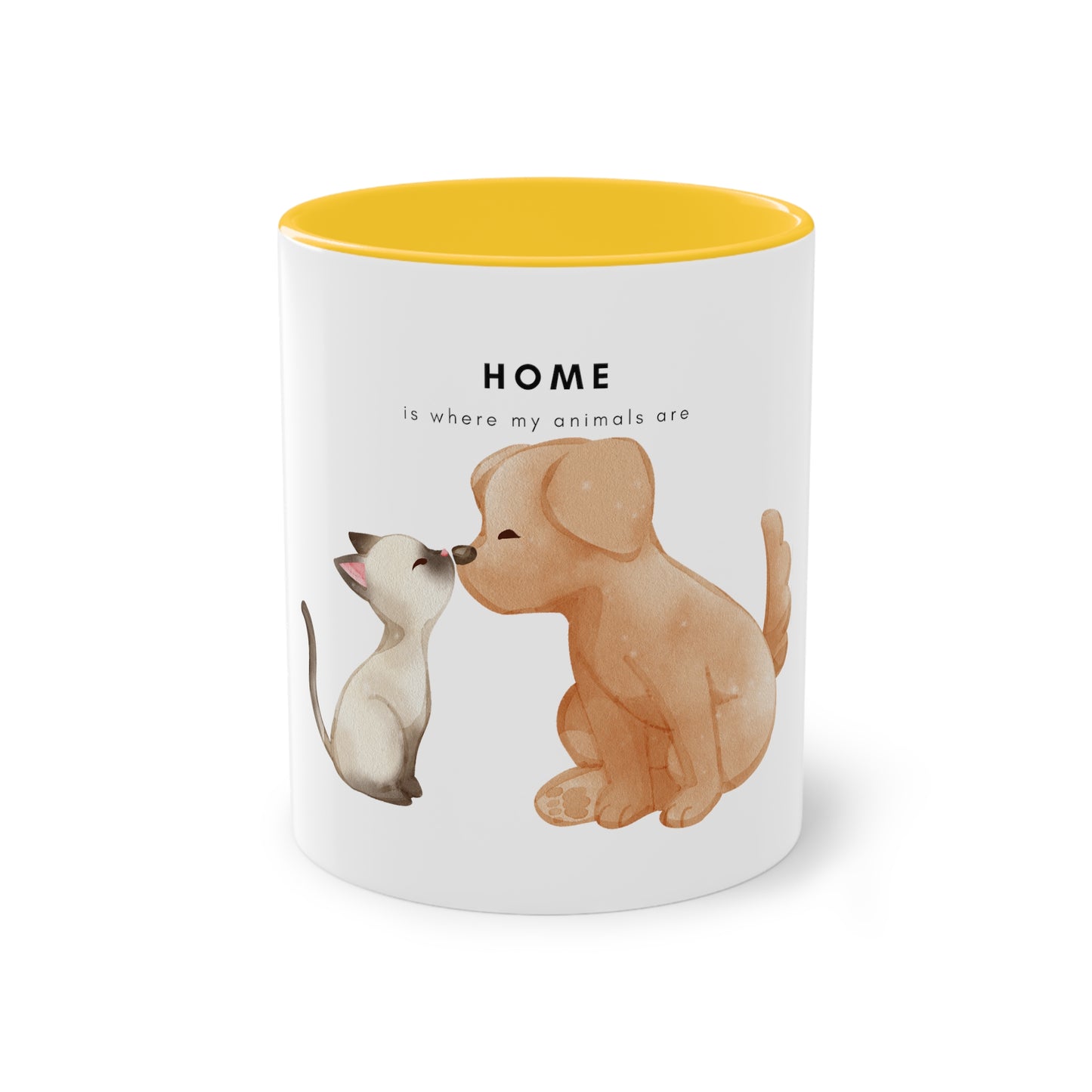 Home Is Where My Animals Are Two-Tone Coffee Mug, 325ml - White