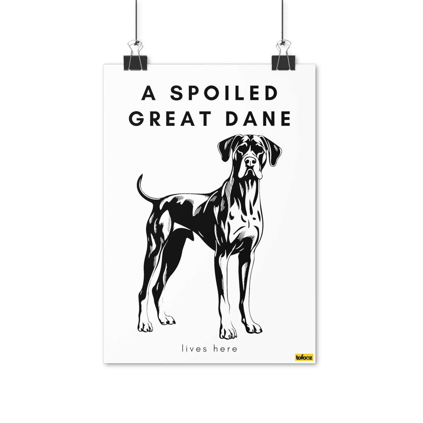 A Spoiled Great Dane Lives Here Full Body Poster - Various Sizes