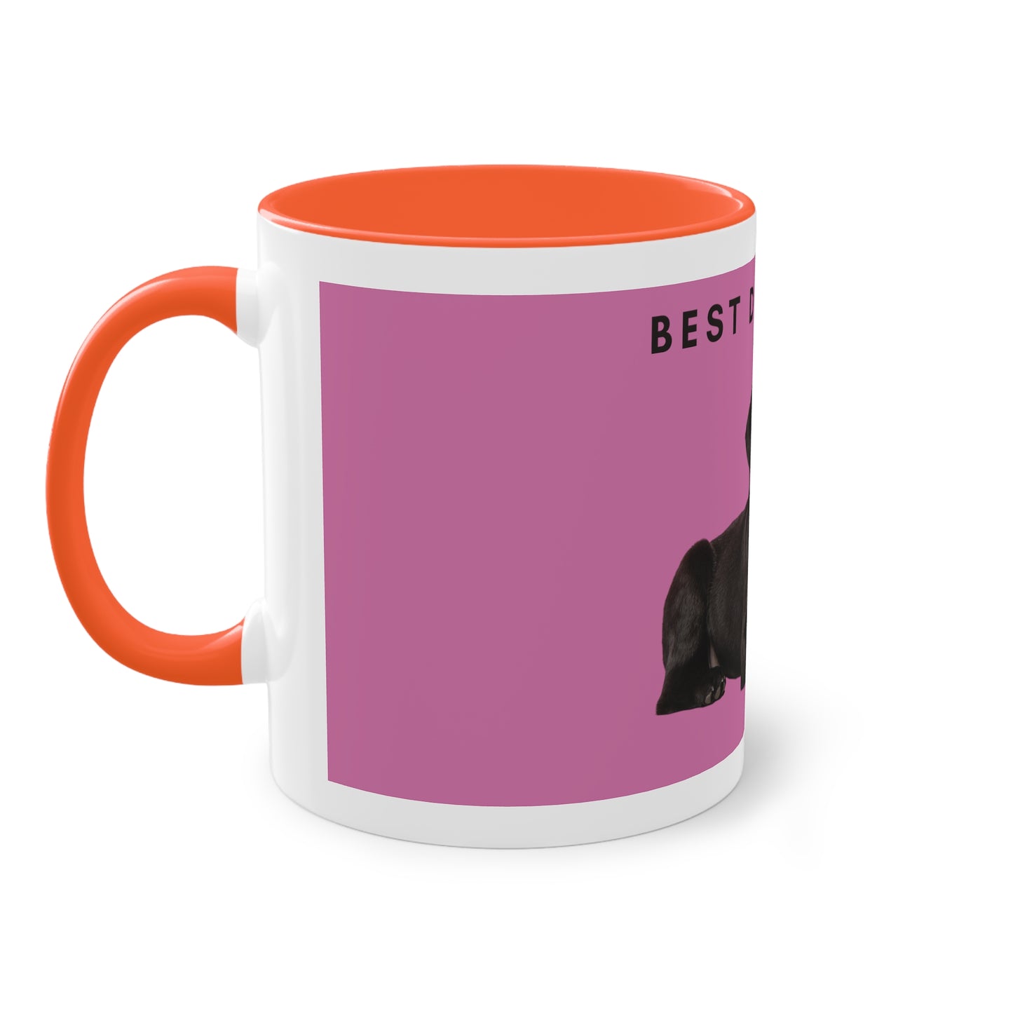 Best Dog Mom Black Lab Two-Tone Coffee Mug, 325ml - Pink