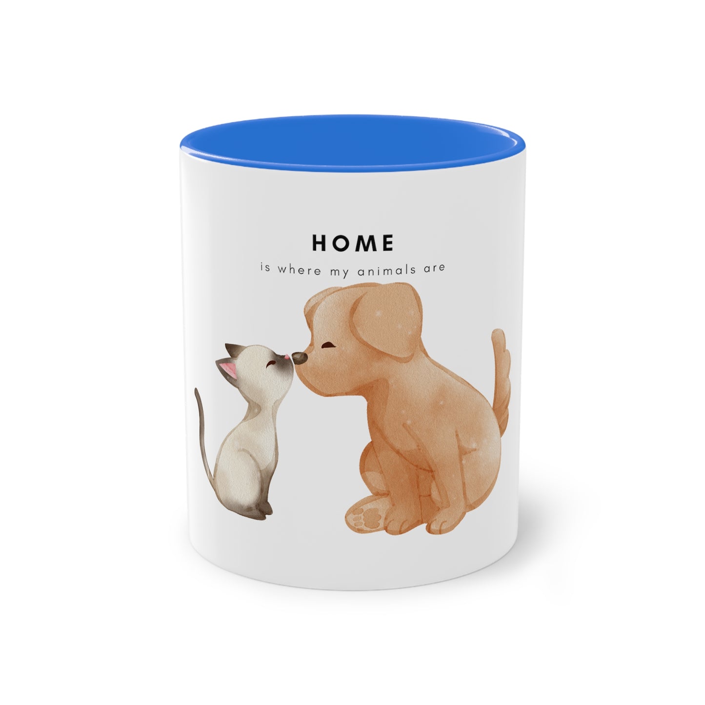 Home Is Where My Animals Are Two-Tone Coffee Mug, 325ml - White