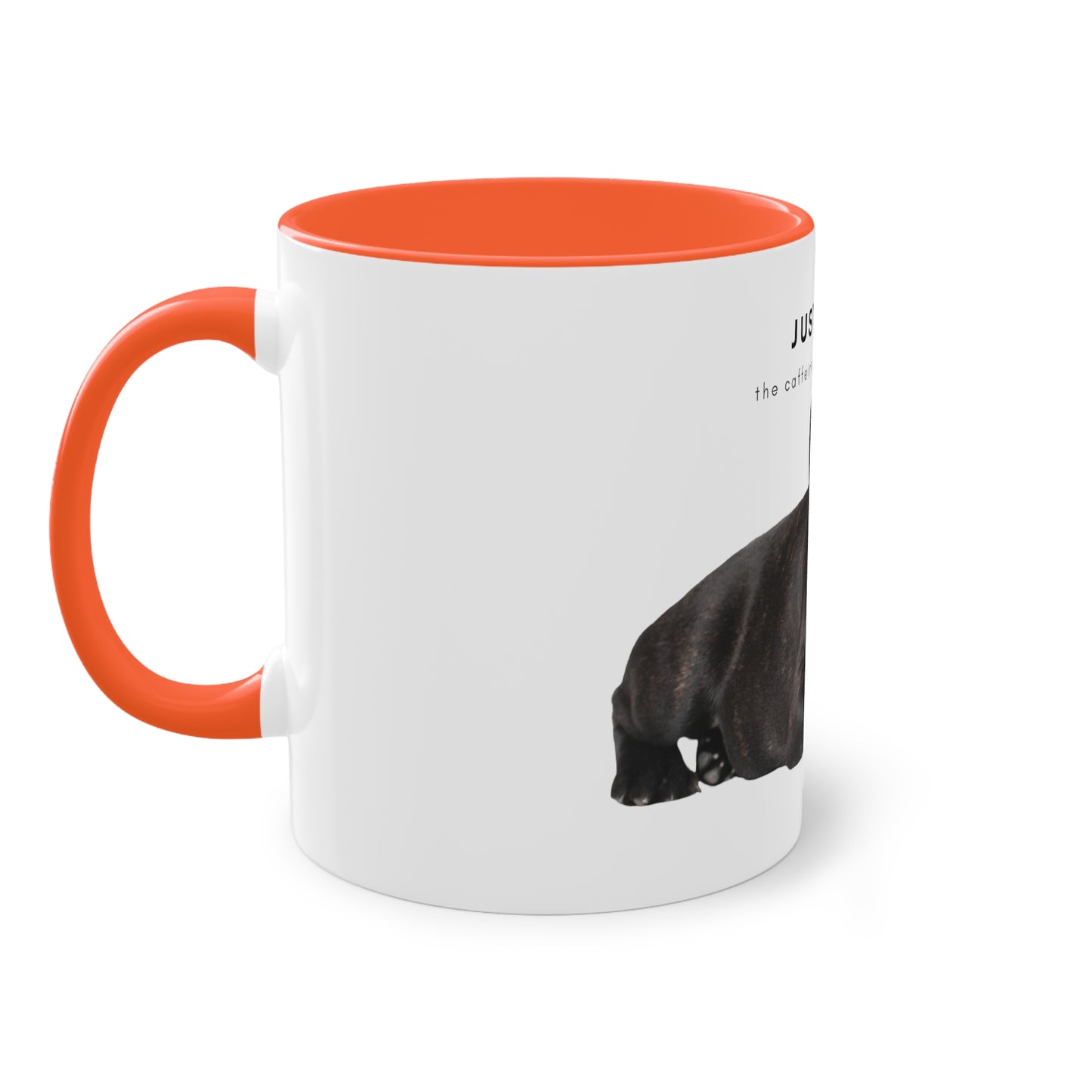 Just Wait Caffeine Black French Bulldog Puppy Two-Tone Coffee Mug, 325ml - White