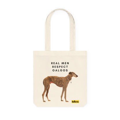 Real Men Respect Galgos Woven Tote Bag