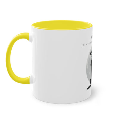 Aim High Cat and Dog Two-Tone Coffee Mug, 325ml - White