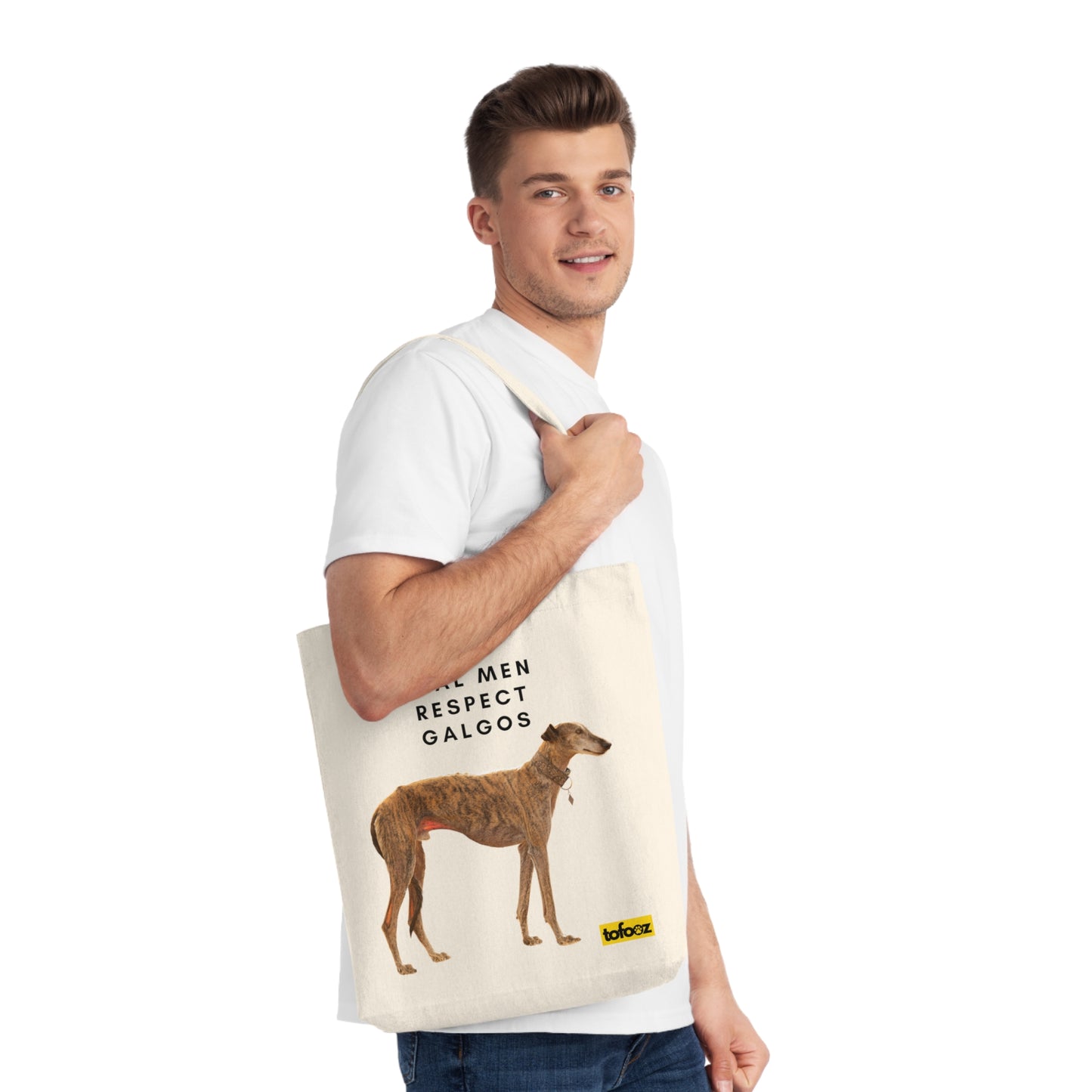 Real Men Respect Galgos Woven Tote Bag