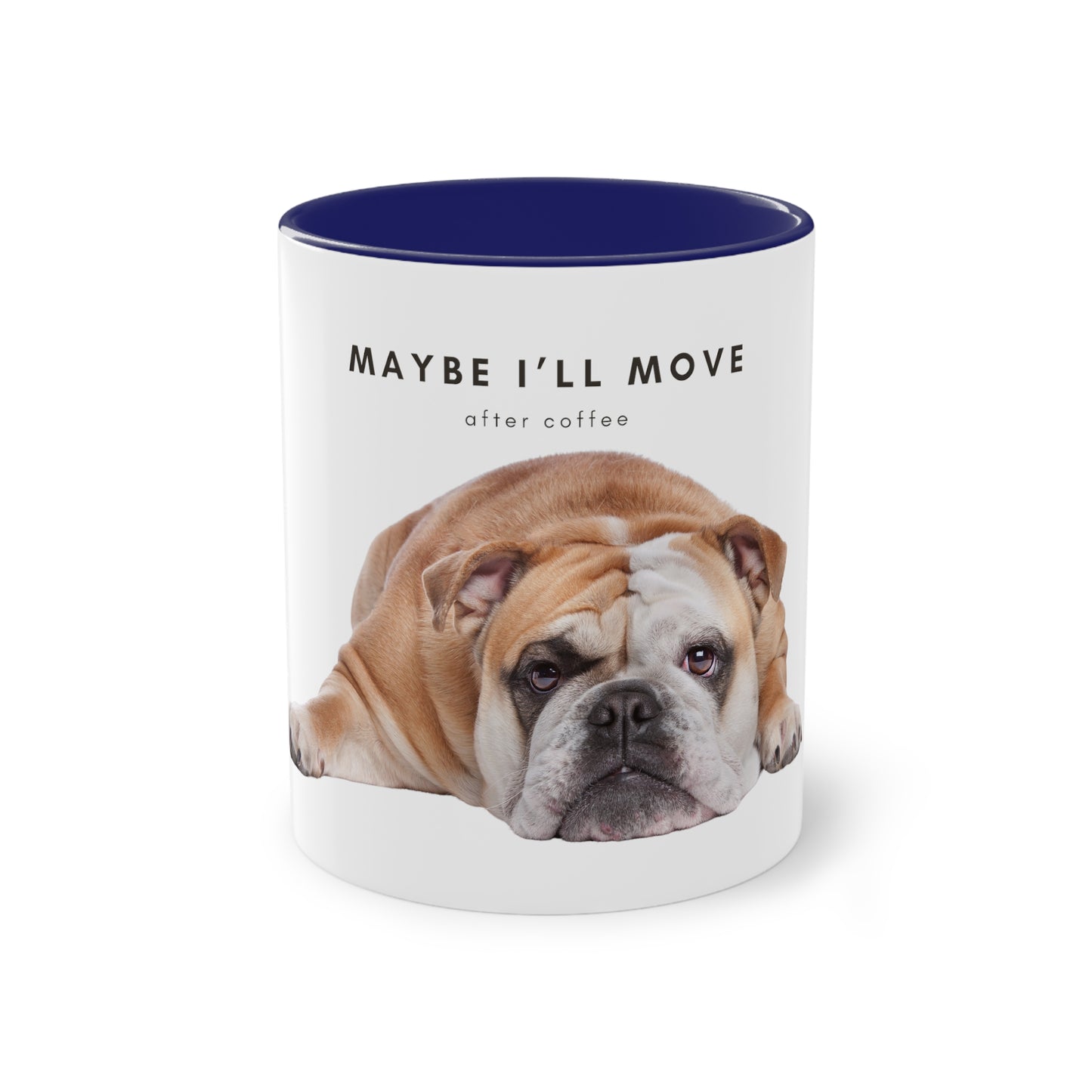 Maybe After Coffee Bulldog Two-Tone Coffee Mug, 325ml - White