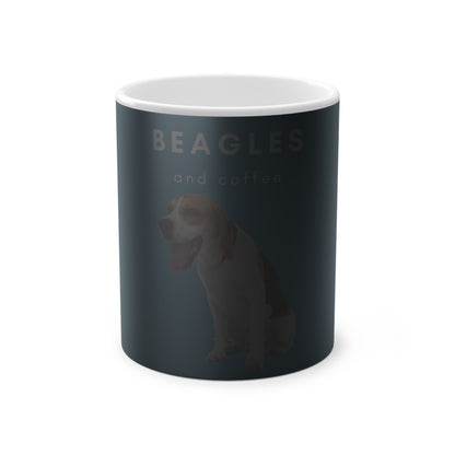 Beagle And Coffee Magic Mug, 325ml - Turquoise