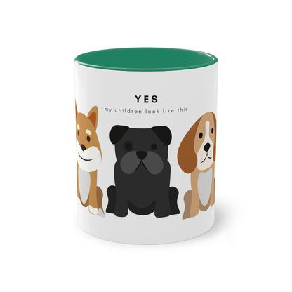 Yes My Children Look Like This Dogs Two-Tone Coffee Mug, 325ml - White