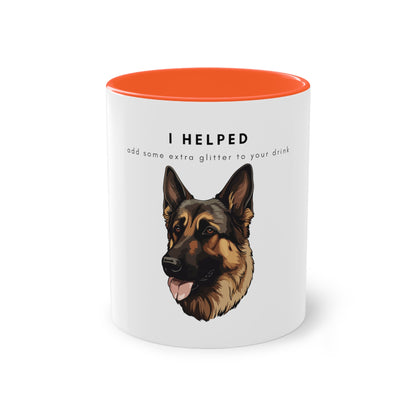 I Helped Add Glitter German Shepherd Two-Tone Coffee Mug, 325ml - White