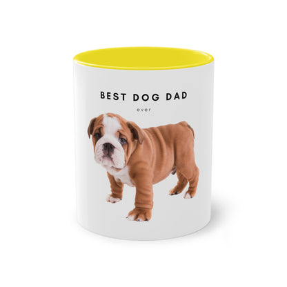 Best Dog Dad Ever English Bulldog Two-Tone Coffee Mug, 325ml - White