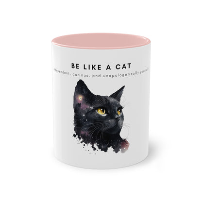 Be Like A Cat Two-Tone Coffee Mug, 325ml - White