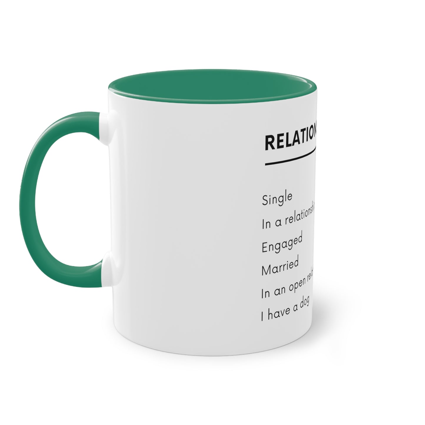 Relationship Status, I Have A Dog Two-Tone Coffee Mug, 325ml - White