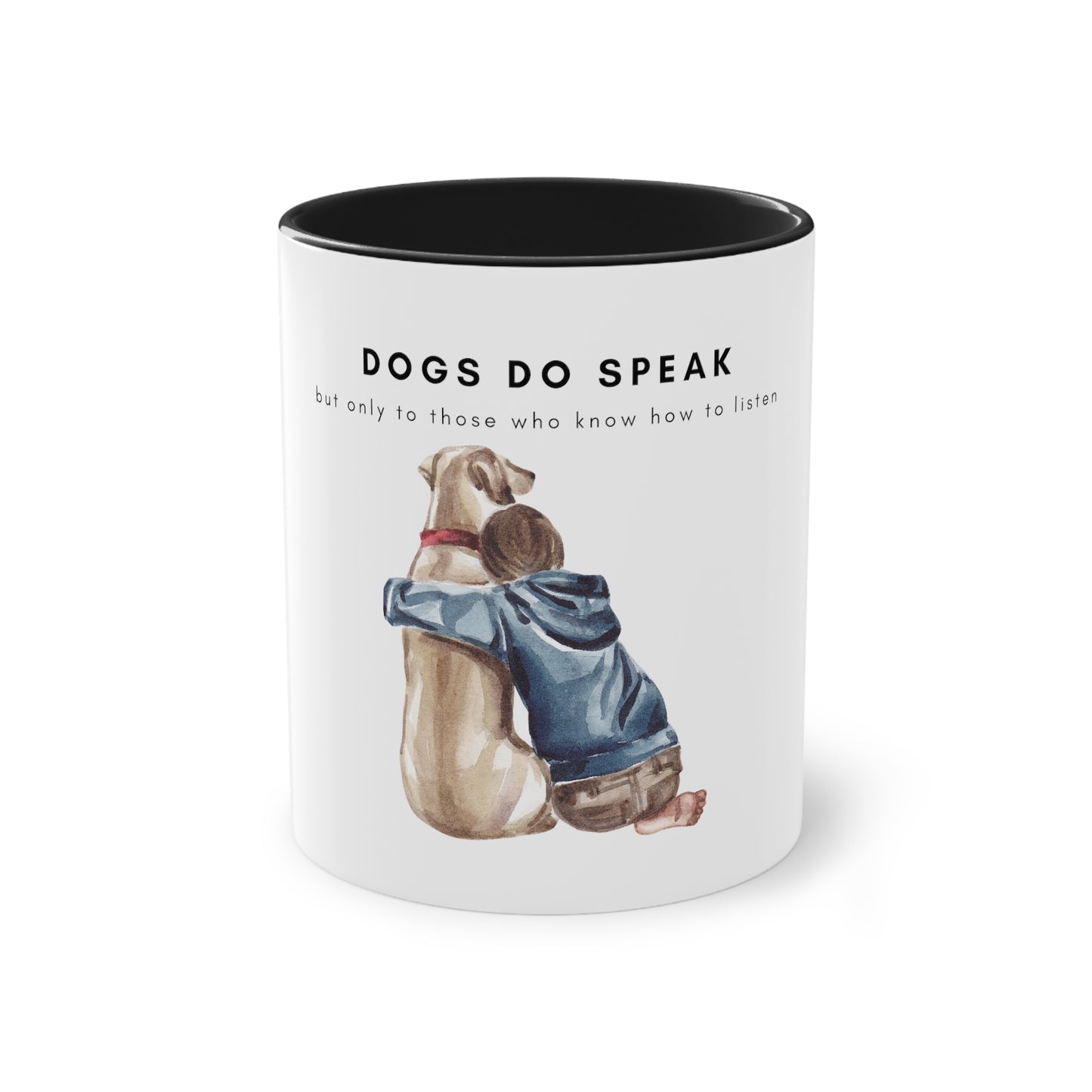 Dogs Do Speak Two-Tone Coffee Mug, 325ml - White