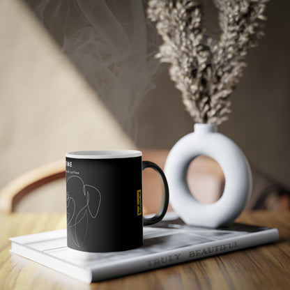 Time For A Quick Coffee Borzoi Single Line Magic Mug, 325ml - Black